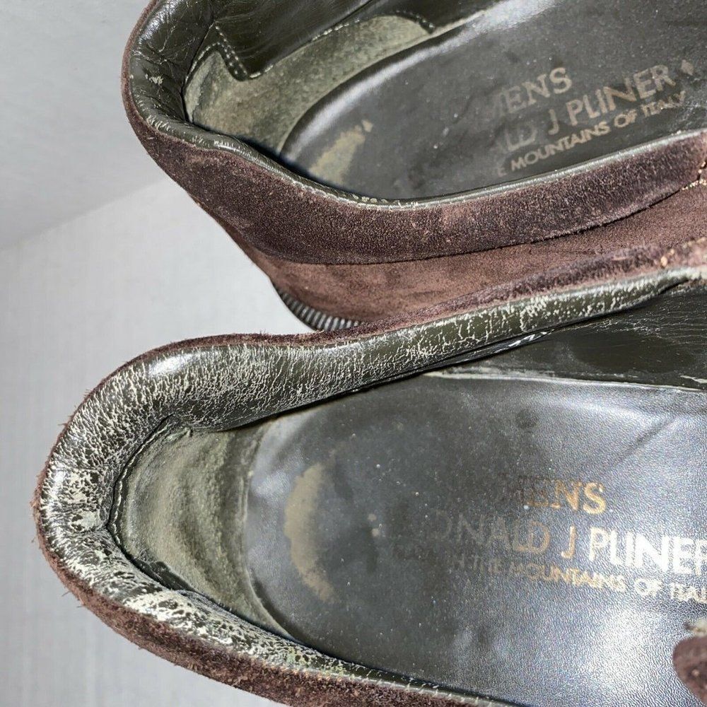Donald J Pliner Brown Suede Mens Loafers 9.5M - Picture 4 of 6
